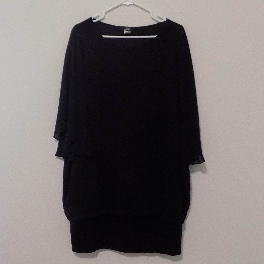 XL MSK Cocktail Sheer Little Black Dress